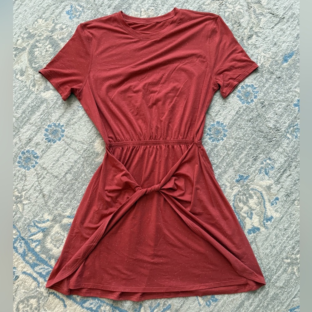 Lululemon Unwind Your Mind Dress Brick Rose / White - Picture 5 of 10
